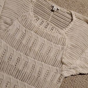 Banana Republic cream crochet sweater